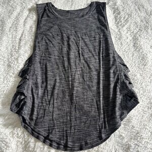 Lululemon Grey Sleeveless Training Tank Top Open Criss Cross Sides Workout